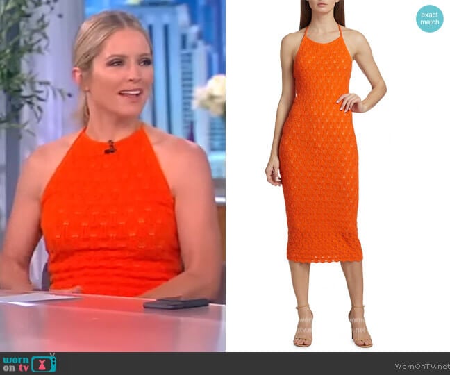 Alice + Olivia Jone Halter Midi Dress worn by Sara Haines on The View