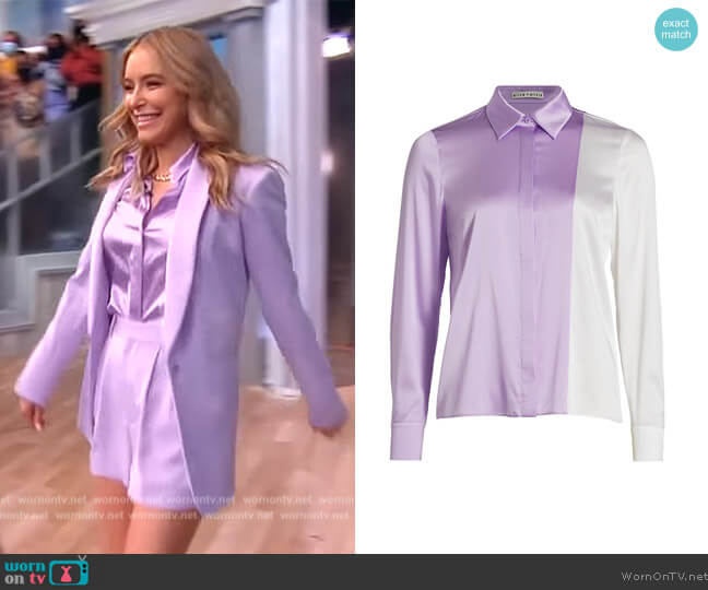 Alice + Olivia Willa Colorblocked Silk Blouse