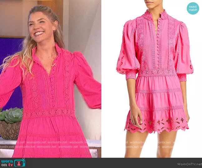 Alice + Olivia Clark Tiered Minidress worn by Amanda Kloots on The Talk