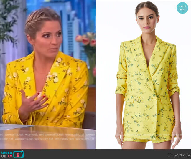 Alice + Olivia Justin Rolled Cuff Double Breasted Blazer worn by Sara Haines on The View