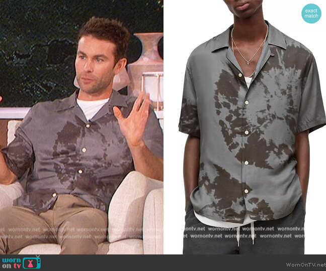 All Saints Silverlake Relaxed Fit Tie Dye Print Camp Shirt
