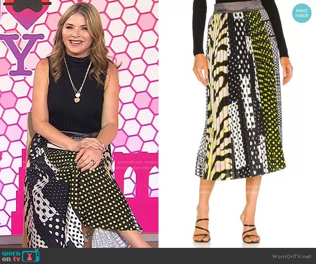Le Superbe All Sports Patchwork Skirt worn by Jenna Bush Hager on Today