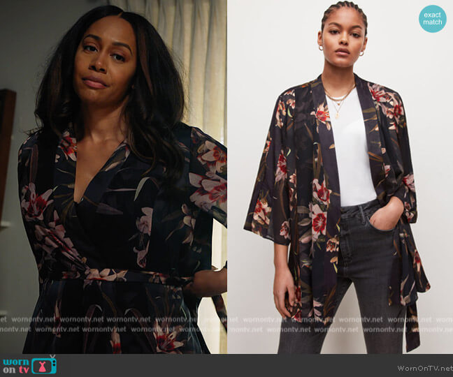 All Saints Elsie Kuroyuri Kimono worn by Lola Carmichael (Simone Missick) on All Rise