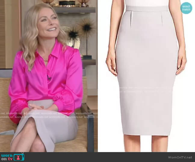 Roland Mouret Arreton Pencil Skirt worn by Kelly Ripa on Live with Kelly and Mark