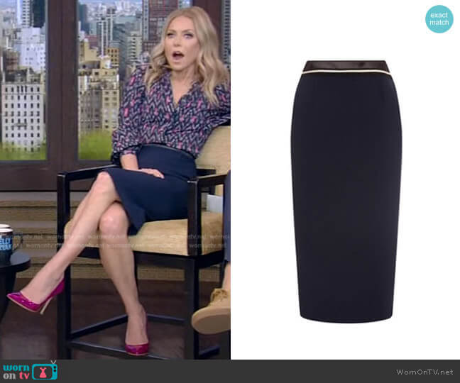 Roland Mouret Arreton Skirt worn by Kelly Ripa on Live with Kelly and Mark