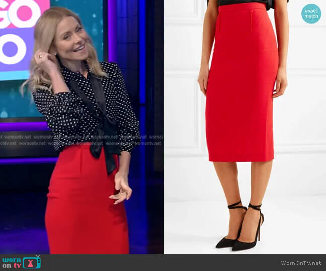 Roland Mouret Arreton Skirt worn by Kelly Ripa on Live with Kelly and Mark