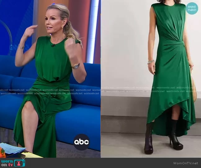 Monse Asymmetric Gathered Stretch-Jersey Midi Dress worn by Dr. Jennifer Ashton on Good Morning America