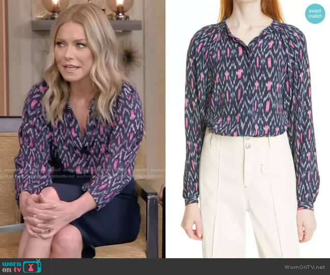 Isabel Marant Etoile Aurora Button-Up Shirt worn by Kelly Ripa on Live with Kelly and Mark