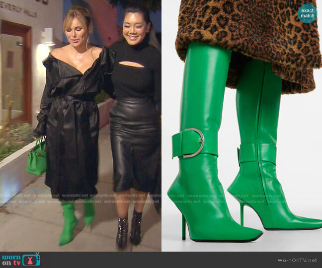 Balenciaga Essex Leather Knee-High Boots worn by Diana Jenkins on The Real Housewives of Beverly Hills