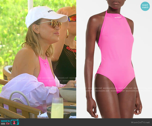 Balenciaga Halterneck Swimsuit worn by Diana Jenkins on The Real Housewives of Beverly Hills