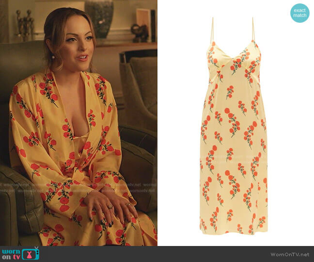 Bernadette Blossom Silk Dress worn by Fallon Carrington (Elizabeth Gillies) on Dynasty