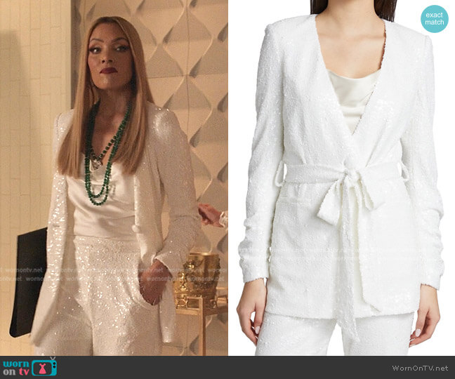 Badgley Mischka Belted Sequin Jacket worn by Dominique Deveraux (Michael Michele) on Dynasty