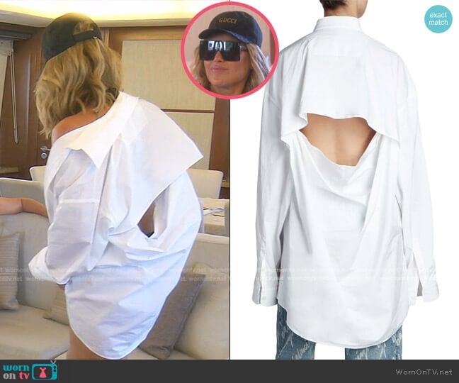 Balenciaga Oversized Back Slit Shirt worn by Diana Jenkins on The Real Housewives of Beverly Hills
