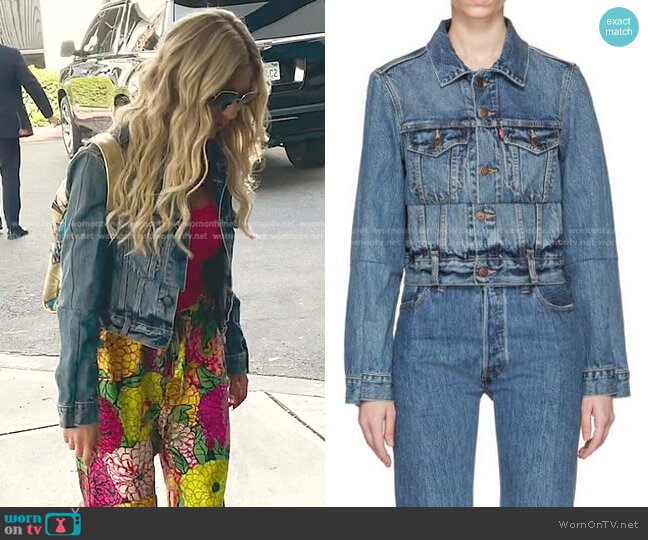 Vetements x Levi's Reworked Denim Jacket worn by Dorit Kemsley on The Real Housewives of Beverly Hills
