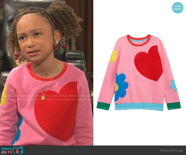 Boden Kids Applique Sweatshirt worn by Alice Baxter (Mykal-Michelle Harris) on Ravens Home