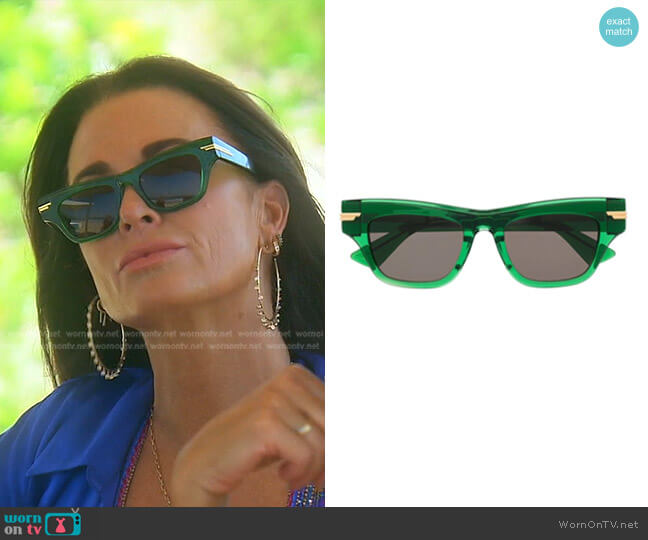 Bottega Veneta Mitre Sunglasses worn by Kyle Richards on The Real Housewives of Beverly Hills
