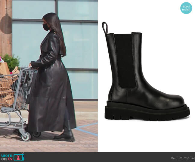 Bottega Veneta Lug Boots worn by Kim Kardashian on Keeping Up with the Kardashians