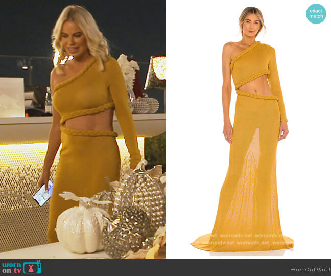 Bronx and Banco Dalia One Shoulder Knit Dress worn by Caroline Stanbury (Caroline Stanbury) on The Real Housewives of Dubai