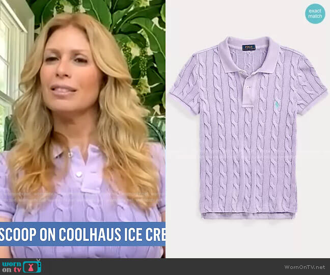 Polo Ralph Lauren Cable-Knit Polo Shirt worn by Jill Martin on Today