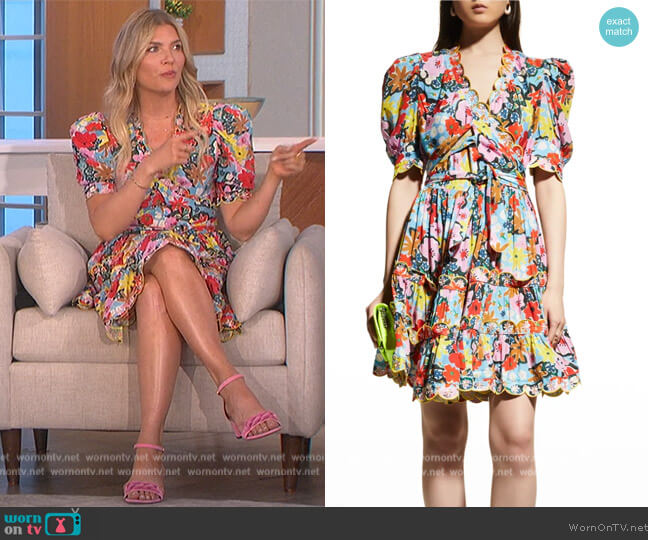 Celia B Aila Floral Tiered Mini Dress worn by Amanda Kloots on The Talk
