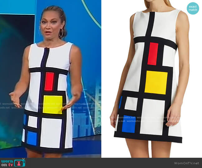 Chiara Boni La Petite Robe Mariagiulia Colorblocked Cocktail Dress worn by Ginger Zee on Good Morning America