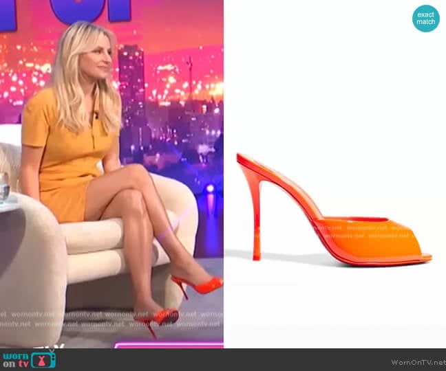 Christian Louboutin Me Dolly Patent Red Sole Sandals worn by Morgan Stewart on E! News