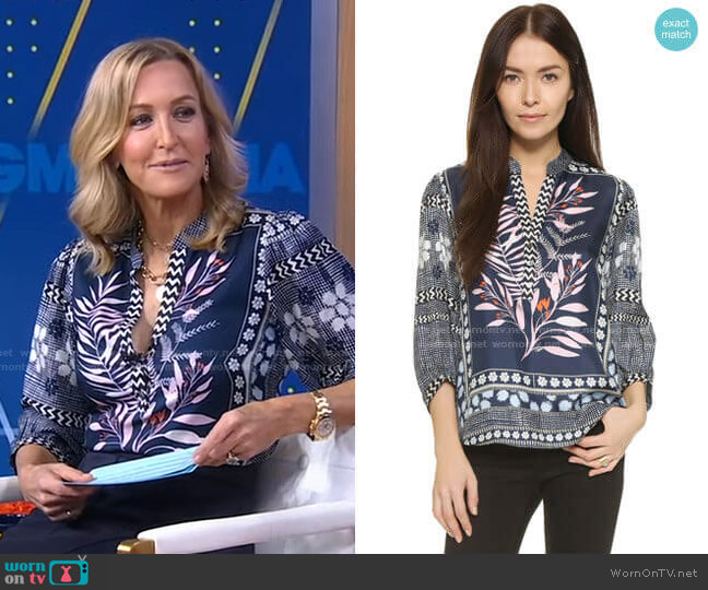 Diane von Furstenberg Chrystie Top worn by Lara Spencer on Good Morning America