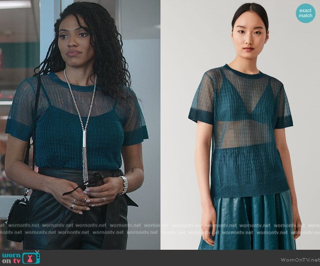 Cos Lightweight Sheer Knitted Top worn by Talia (Aubin Wise) on First Kill