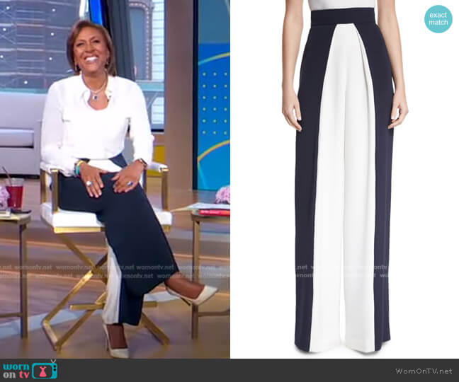Cushnie et Ochs Colorblock High-Waist Pants worn by Robin Roberts on Good Morning America