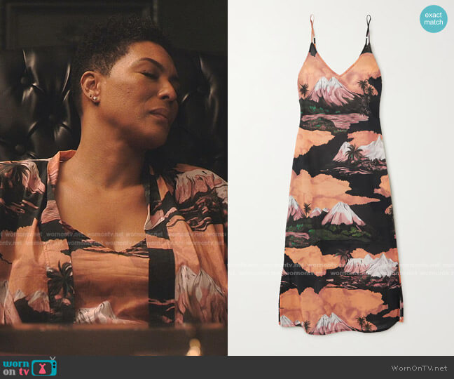 Desmond & Dempsey Printed Organic Cotton-Voile Nightdress worn by Lorraine Swift (April Parker Jones) on Tom Swift