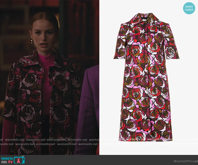 Dries Van Noten Floral-print woven coat worn by Cheryl Blossom (Madelaine Petsch) on Riverdale
