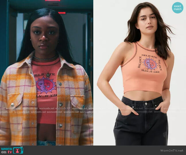 Urban Outfitters Delicate & Balance Cropped Tank Top worn by Calliope Burns (Imani Lewis) on First Kill