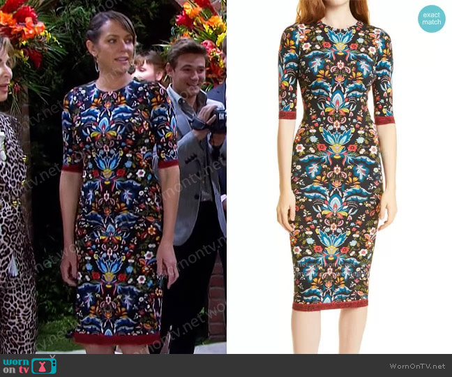 Alice + Olivia Delora Dress in Santa Monica Multi worn by Nicole Walker (Arianne Zucker) on Days of our Lives