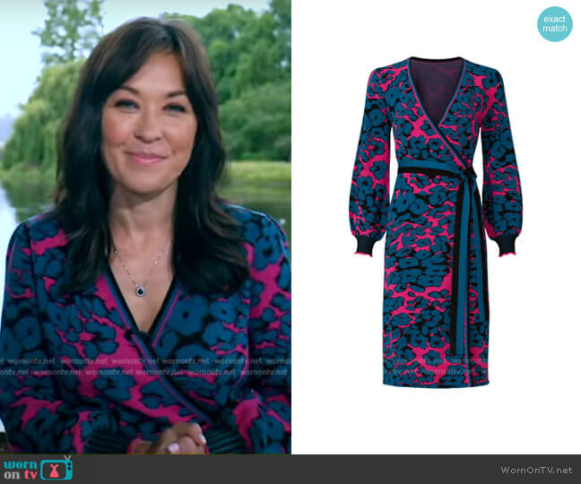 Diane von Furstenberg Lois Leopard Wrap Dress worn by Eva Pilgrim on Good Morning America