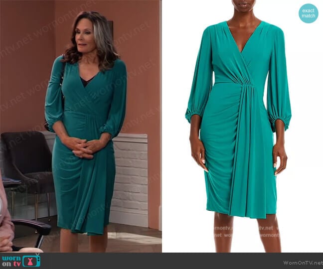 Eliza J Faux Wrap Draped Midi Dress worn by Lucy Coe (Lynn Herring) on General Hospital
