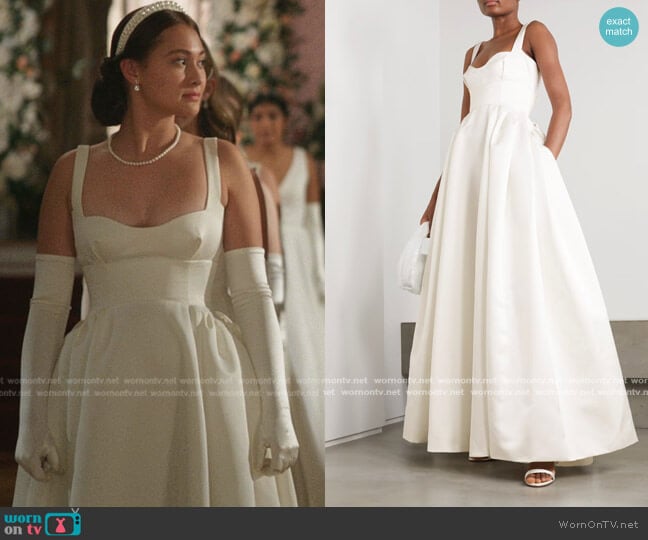 Emilia Wickstead Diamond Duchesse-Satin Gown worn by Belly Conklin (Lola Tung) on The Summer I Turned Pretty