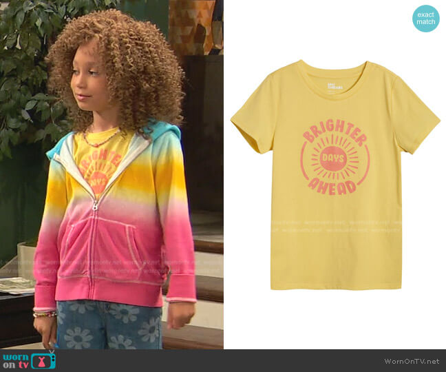 Epic Threads Brighter Days Ahead Graphic T-shirt worn by Alice Baxter (Mykal-Michelle Harris) on Ravens Home