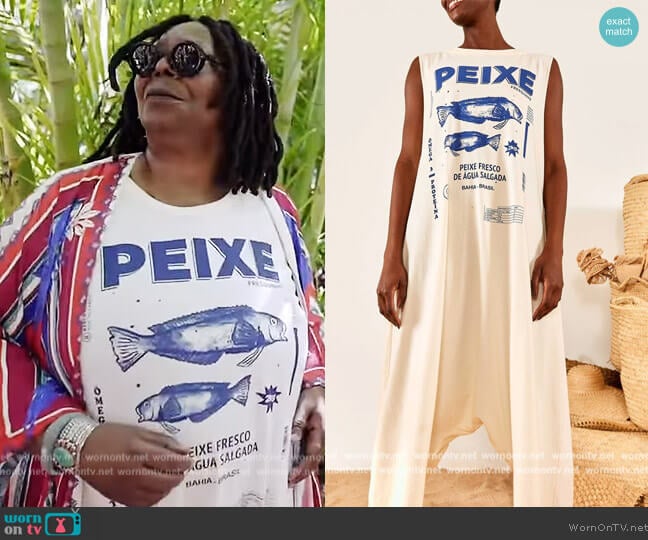 FARM RIO Printed cotton-jersey jumpsuit worn by Whoopi Goldberg on The View