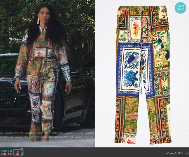 Farm Rio Mixed Scarves Pants worn by Talia (Aubin Wise) on First Kill