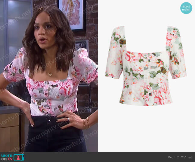 Favorite Daughter The One That Got Away Blouse worn by Lani Price (Sal Stowers) on Days of our Lives