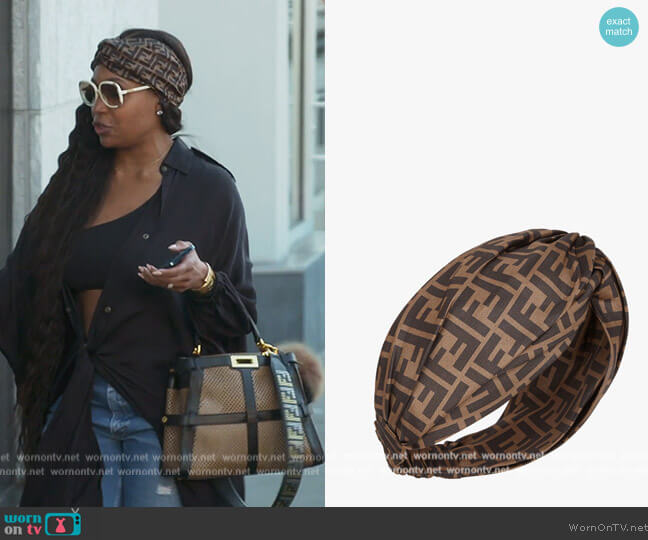 Fashion Fendi Men Headband WornOnTV: Marlo's Brown Fendi Logo