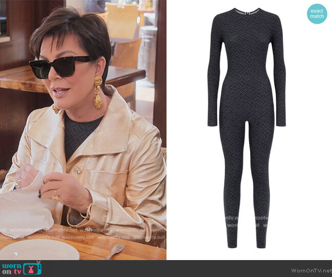 Fendi x SKIMS Crew Neck Full Onesie worn by Kris Jenner (Kris Jenner) on The Kardashians