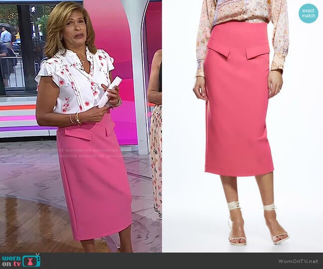Zara Flap Detail Pencil Skirt worn by Hoda Kotb on Today