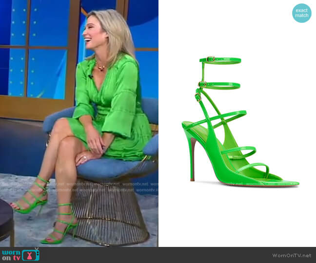 Flor de Maria Kelly Neon Sandals worn by Amy Robach on Good Morning America