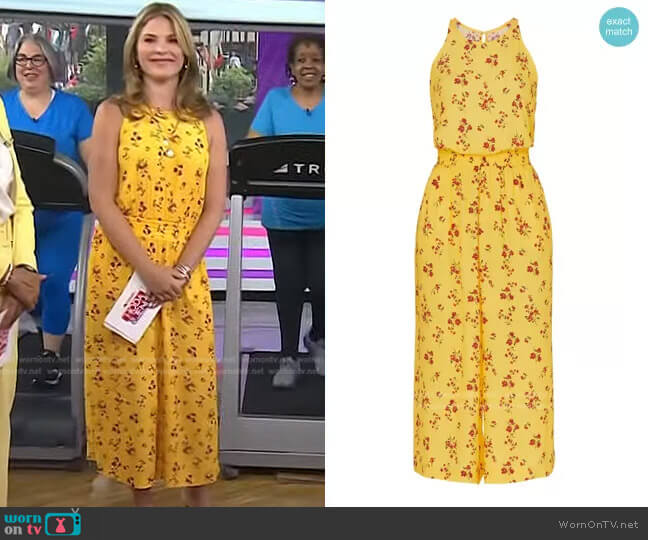 Thakoon Collective Floral Jumpsuit worn by Jenna Bush Hager on Today