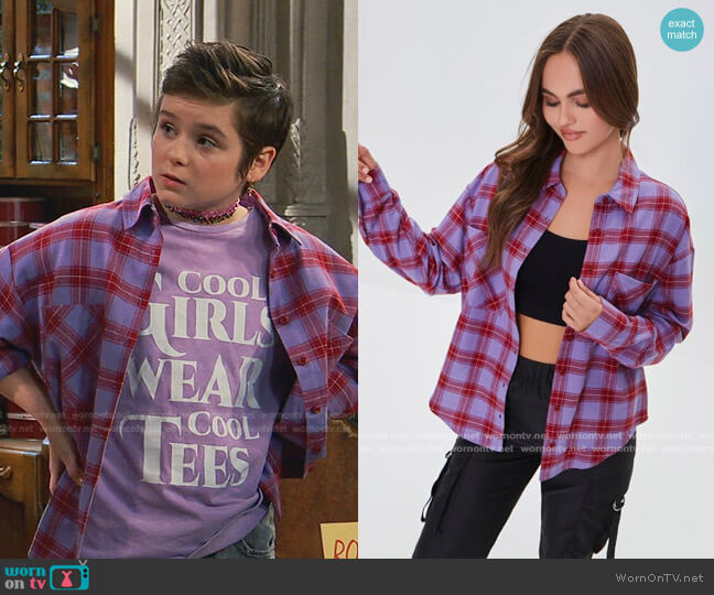 Forever 21 Plaid Button-Front Flannel Shirt worn by Winnie Webber (Shiloh Verrico) on Bunkd