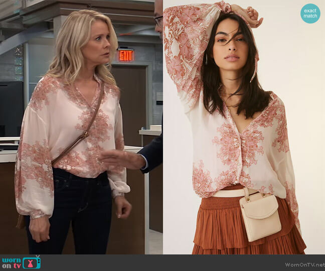 Forever That Girl Sheer Femme Blouse worn by Felicia Scorpio (Kristina Wagner) on General Hospital