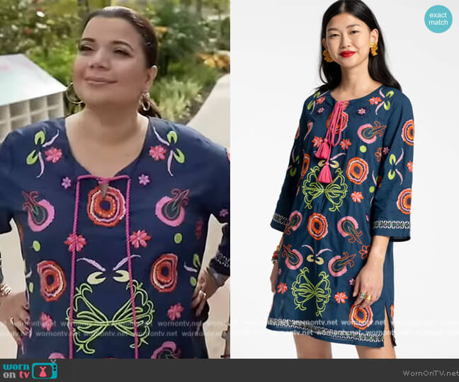Frances Valentine Capri Tunic Barberton Daisy Navy worn by Ana Navarro on The View