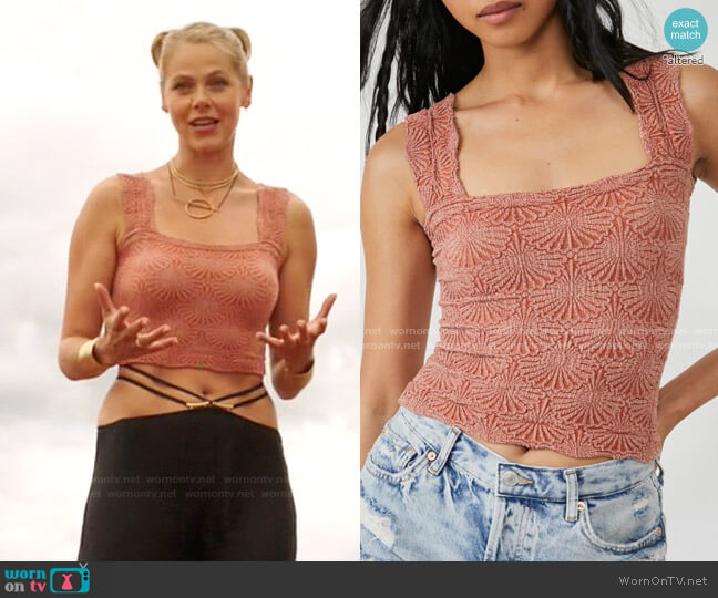 Free People Love Letter Cami in Burnt Clay worn by Isobel Evans-Bracken (Lily Cowles) on Roswell New Mexico