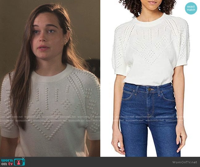 French Connection Karla Knitted Short Sleeve Jumper worn by Juliette Fairmont (Sarah Catherine Hook) on First Kill
